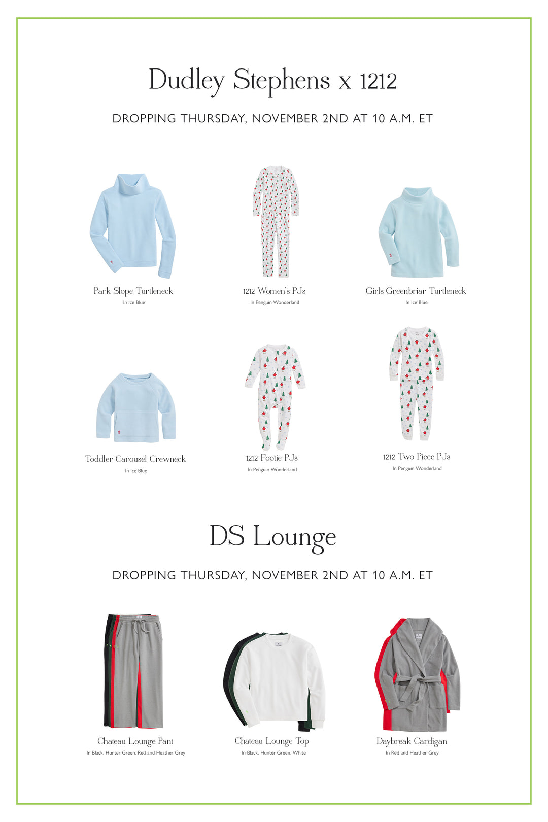 Drop Preview: DS x 1212 Holiday Pajamas