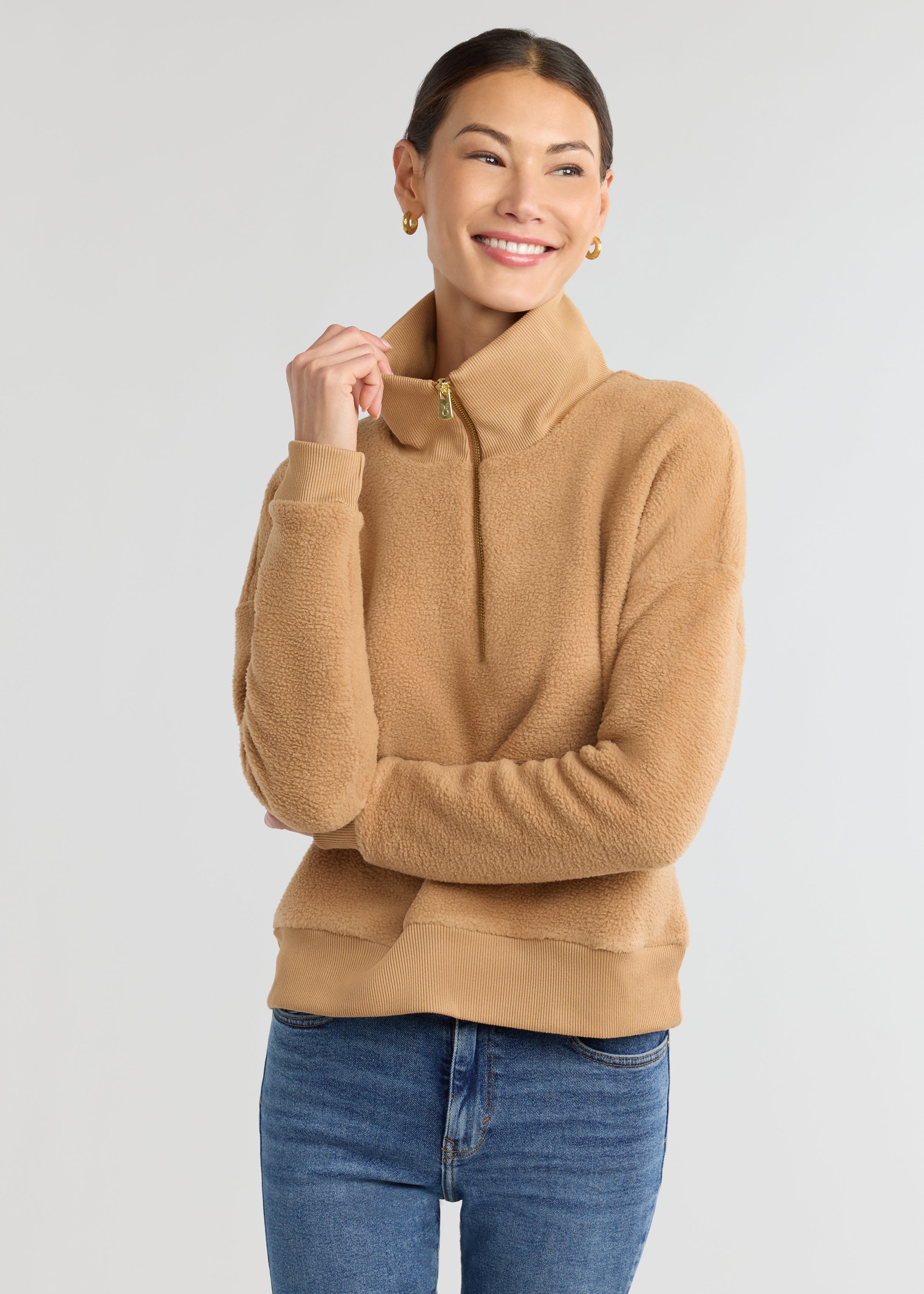 Dudley Pullover in Sherpa Fleece (Camel) – Dudley Stephens