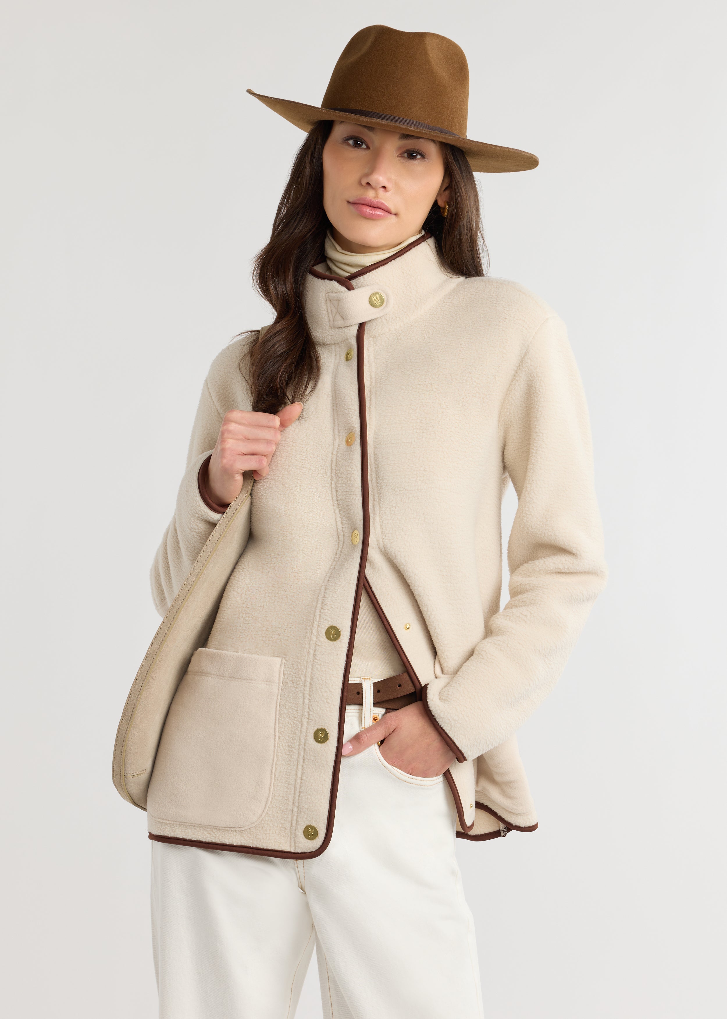 Everly Jacket in Sherpa Fleece (Oatmeal) – Dudley Stephens