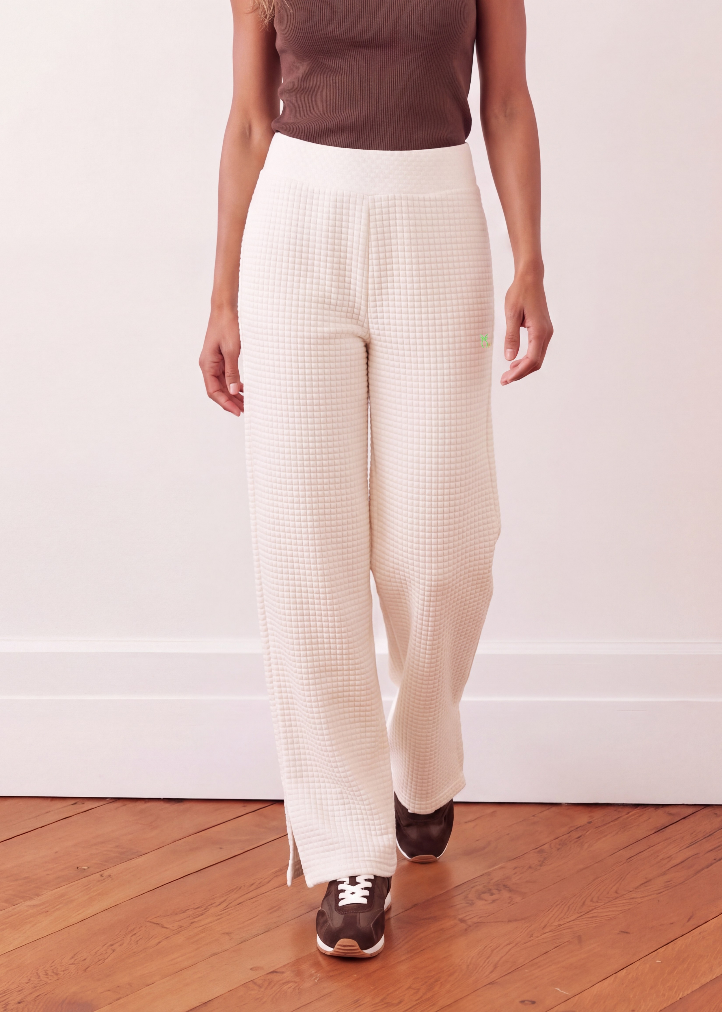 Katharine Pant in Waffle (Cream) – Dudley Stephens