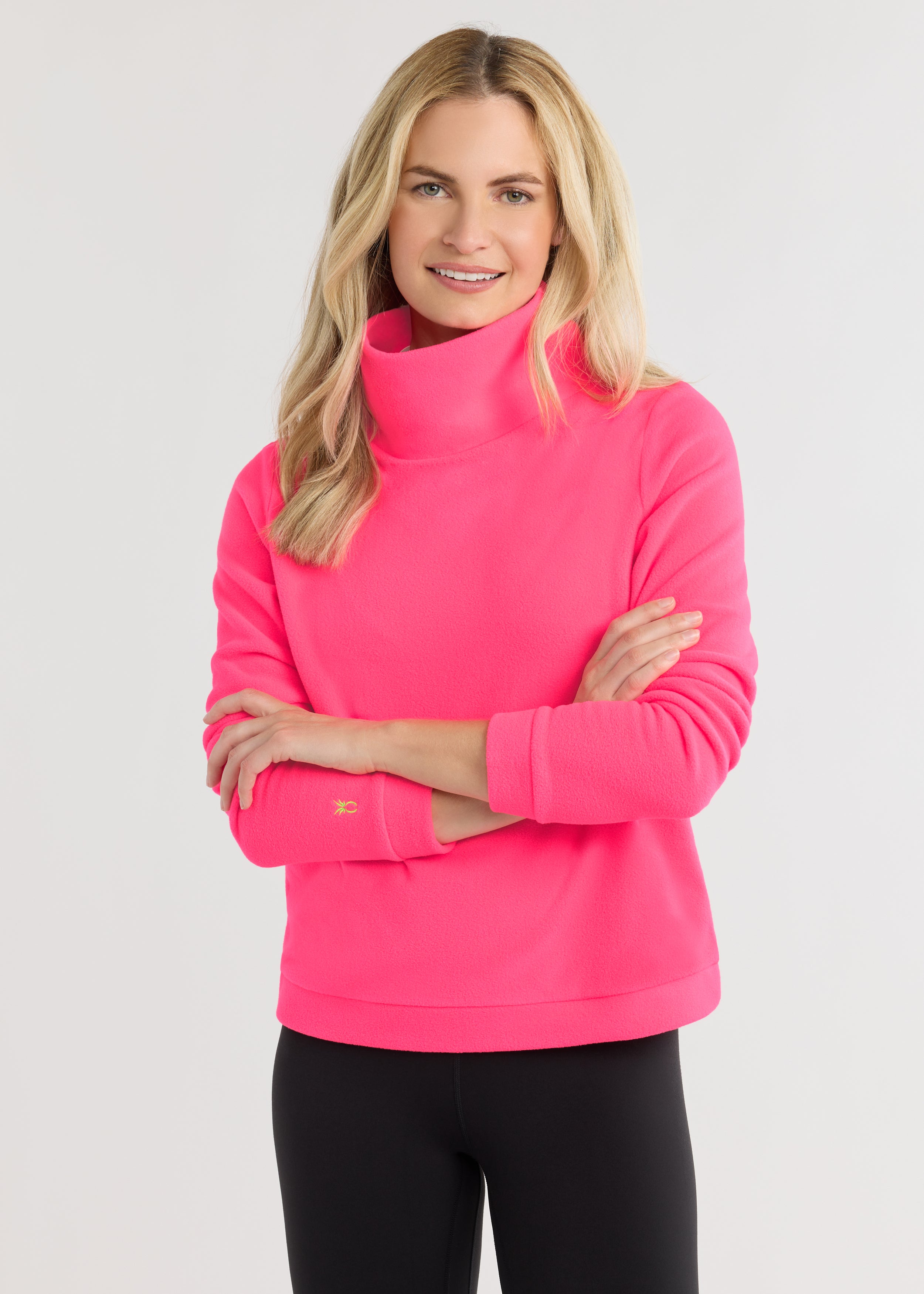 Park Slope Turtleneck in Vello Fleece (Neon Pink) – Dudley Stephens