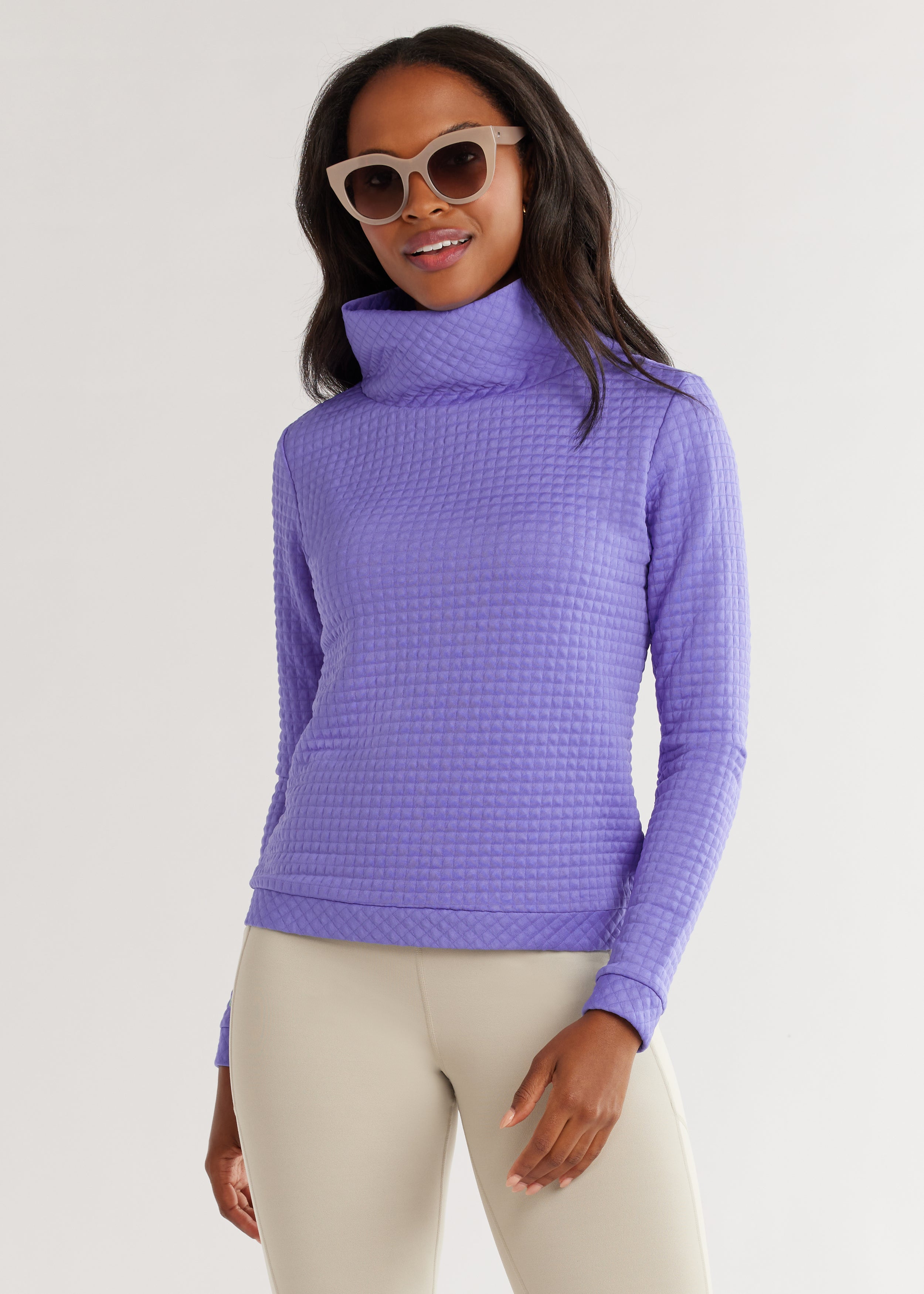 Park Slope Turtleneck in Waffle (Royal Violet) – Dudley Stephens