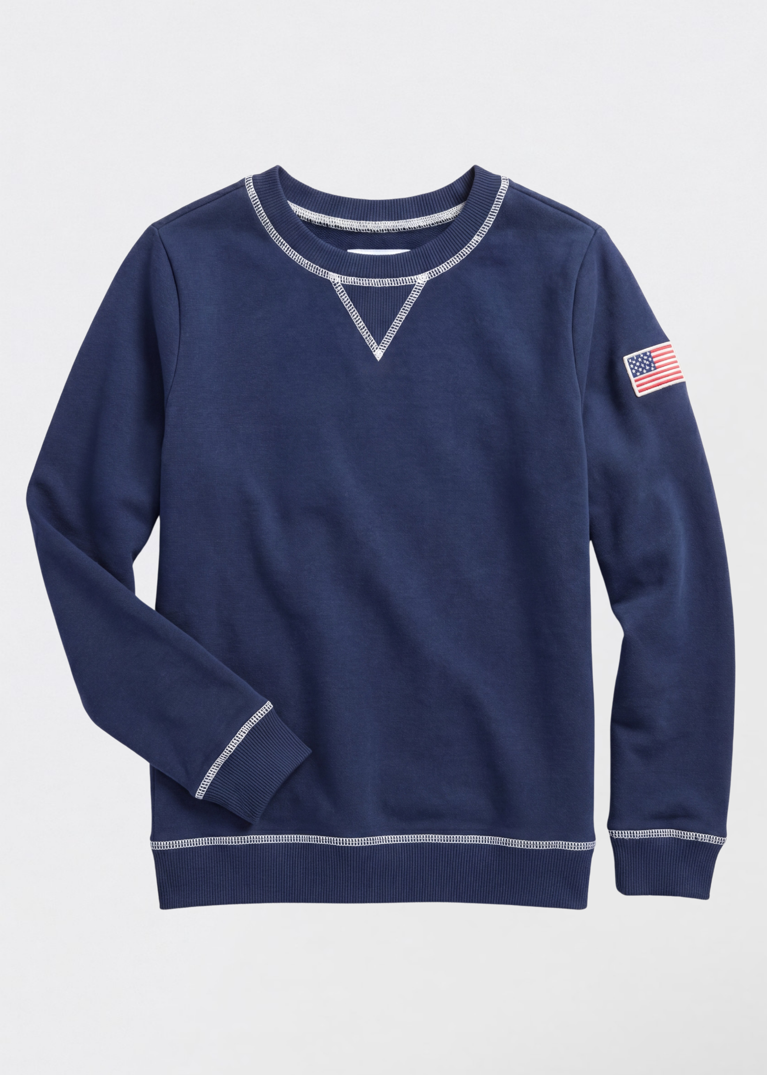 Kids Charley Sweatshirt in French Terry (Navy with American Flag