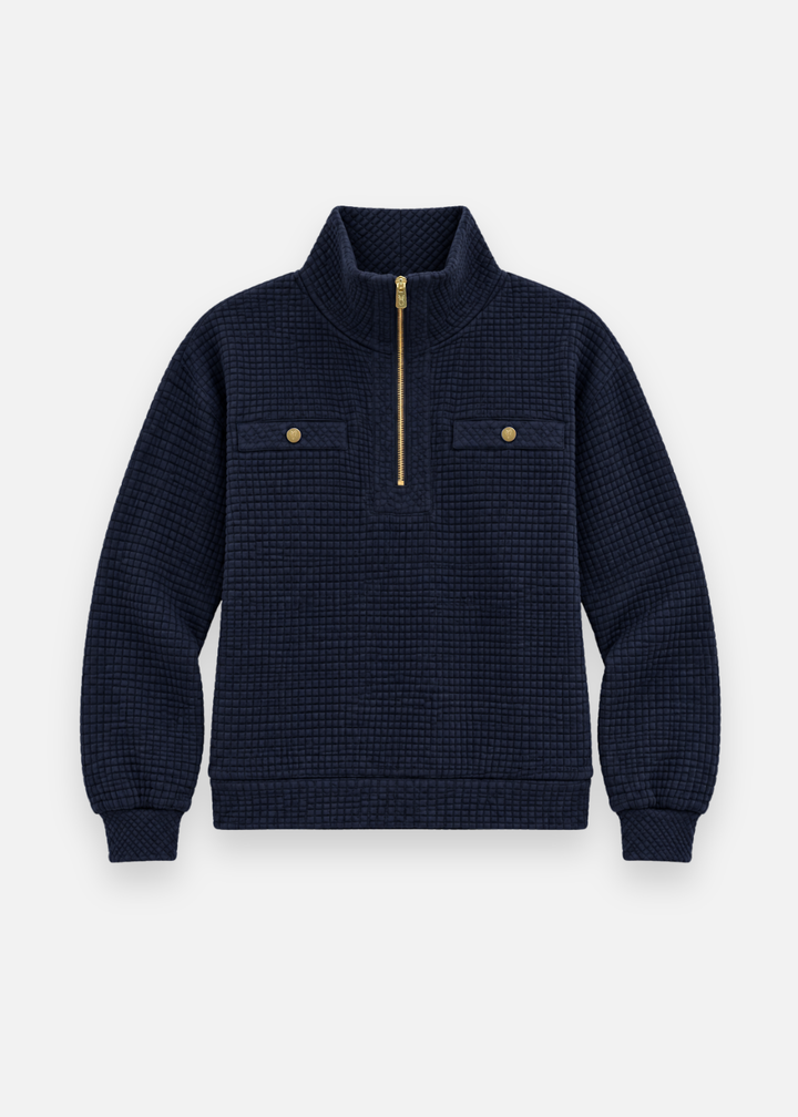 Woodbury Pullover in Waffle (Navy)