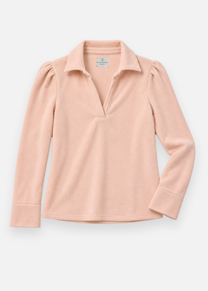 Felicity Top in Vello Fleece (Powder Blush)