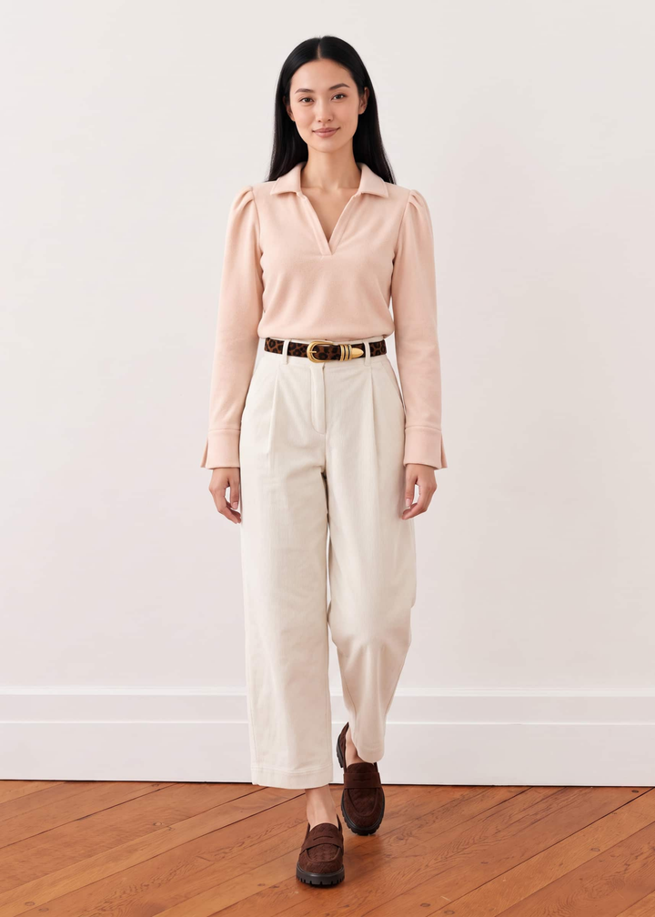 Felicity Top in Vello Fleece (Powder Blush)
