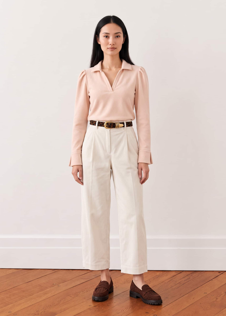Felicity Top in Vello Fleece (Powder Blush)
