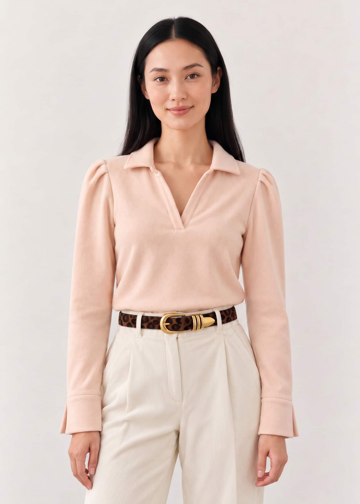 Felicity Top in Vello Fleece (Powder Blush)