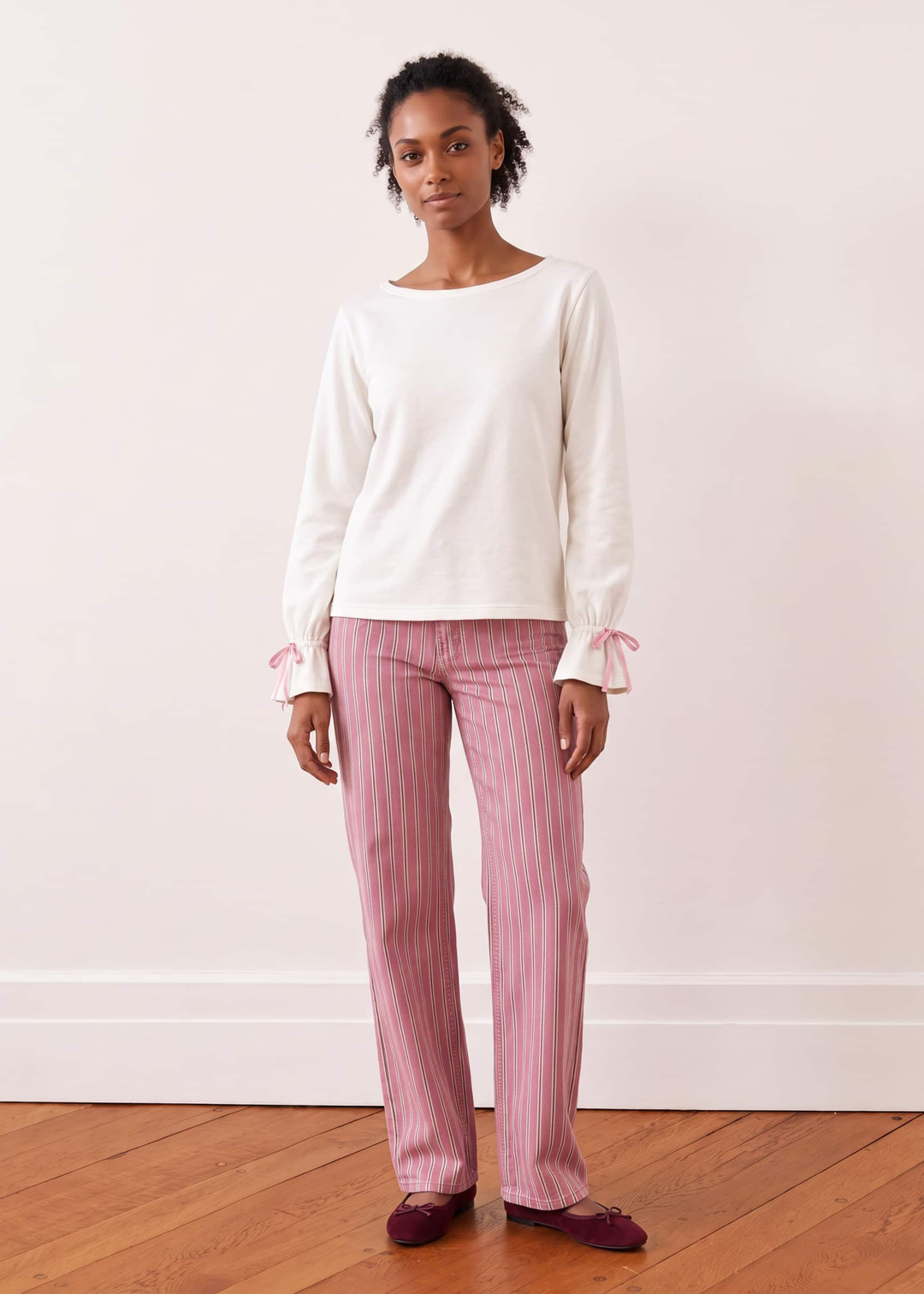 Sylvie Crewneck in French Terry (Cream)