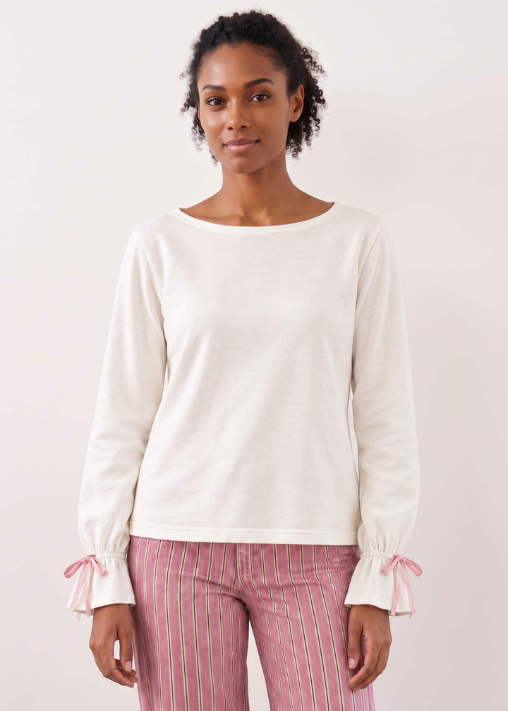 Sylvie Crewneck in French Terry (Cream)