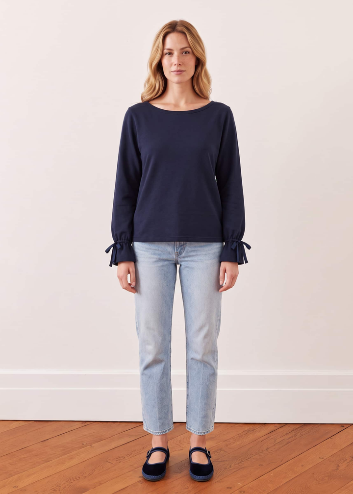 Sylvie Crewneck in French Terry (Navy)