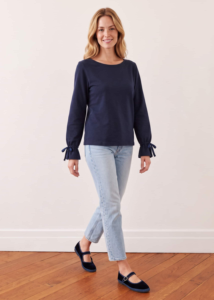 Sylvie Crewneck in French Terry (Navy)