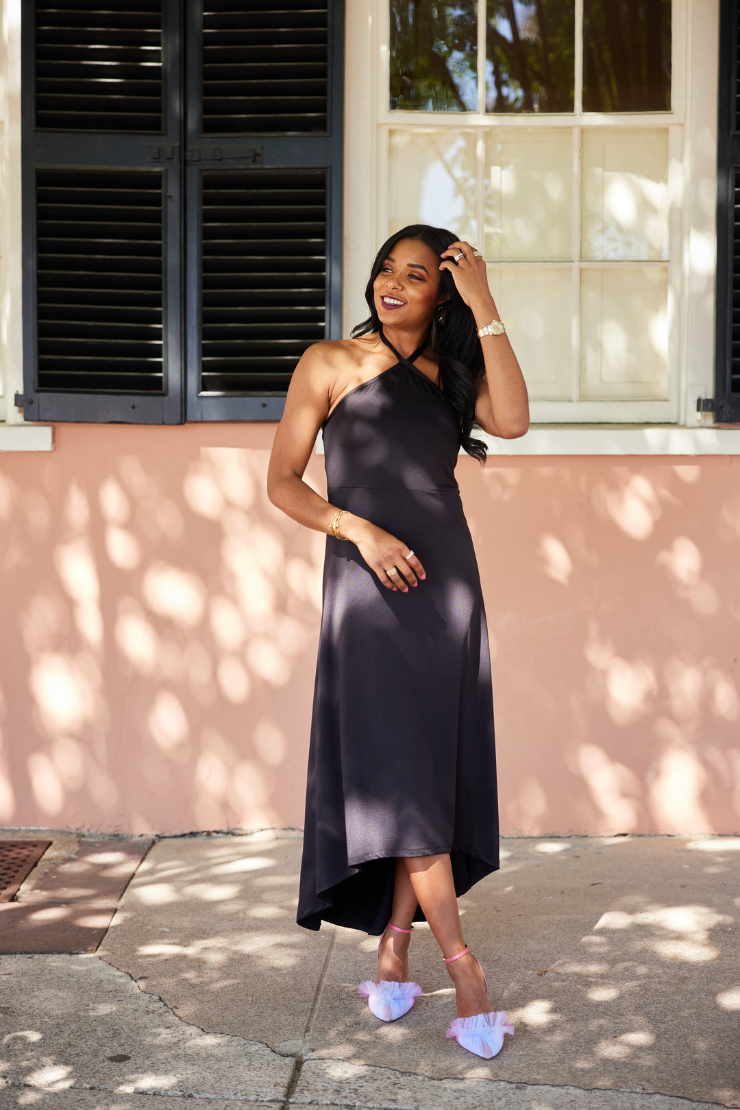 Lanai Dress in Luxe Stretch (Black)