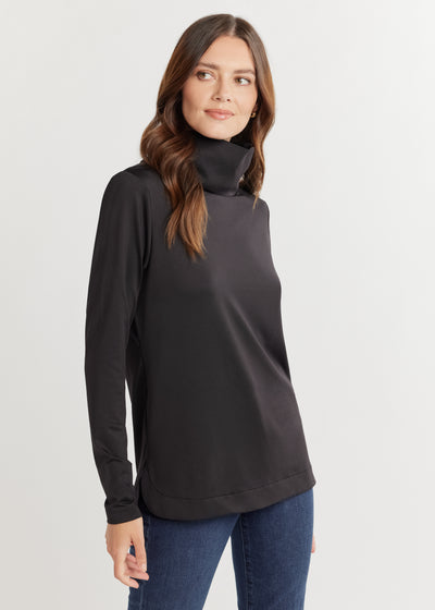 Alpine Turtleneck in Luxe Stretch (Black)