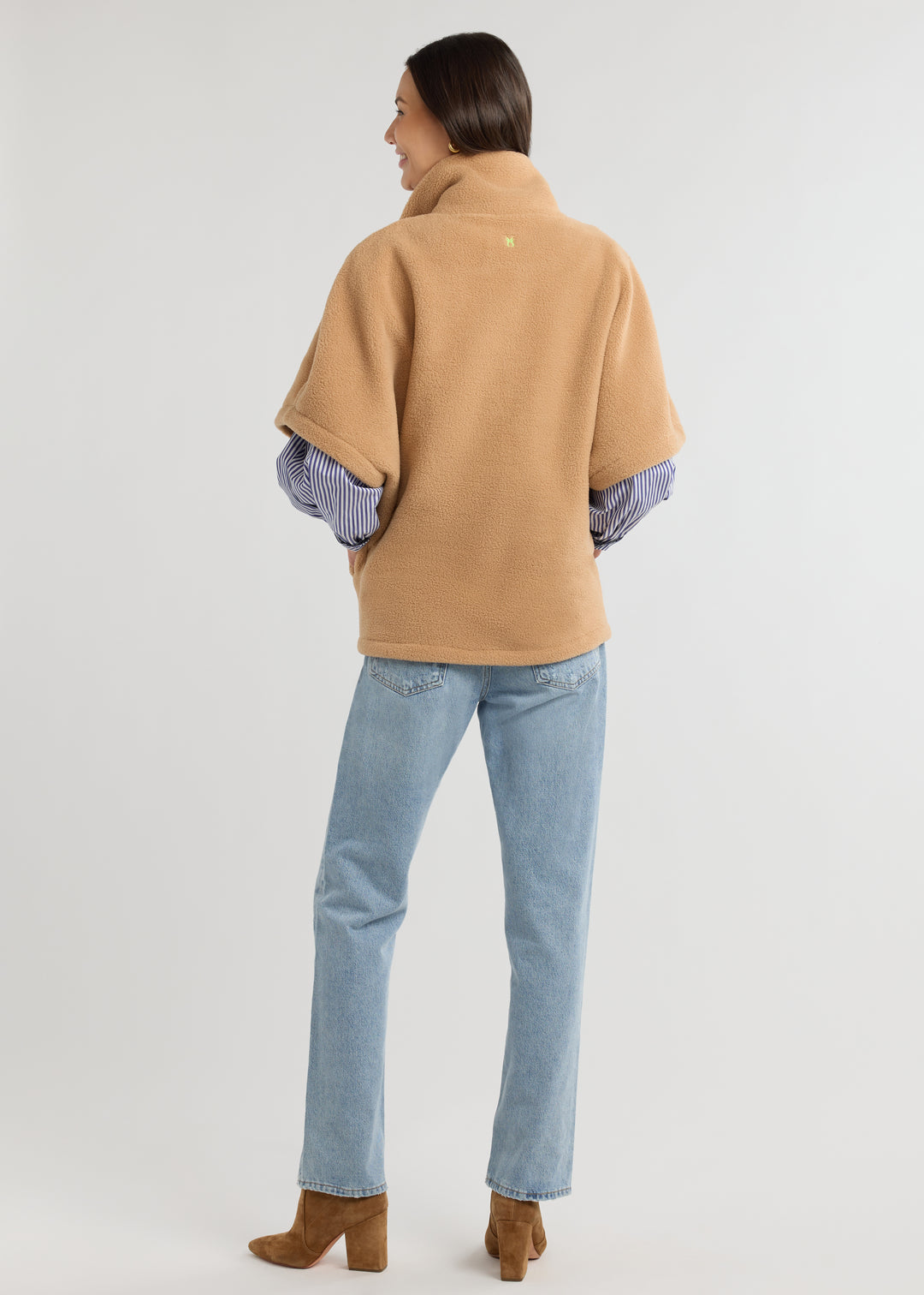 Arlington Poncho in Sherpa Fleece (Camel)