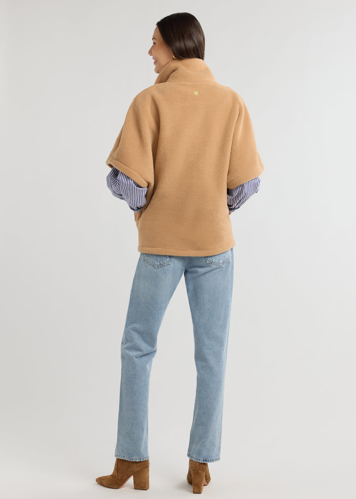 Arlington Poncho in Sherpa Fleece (Camel)