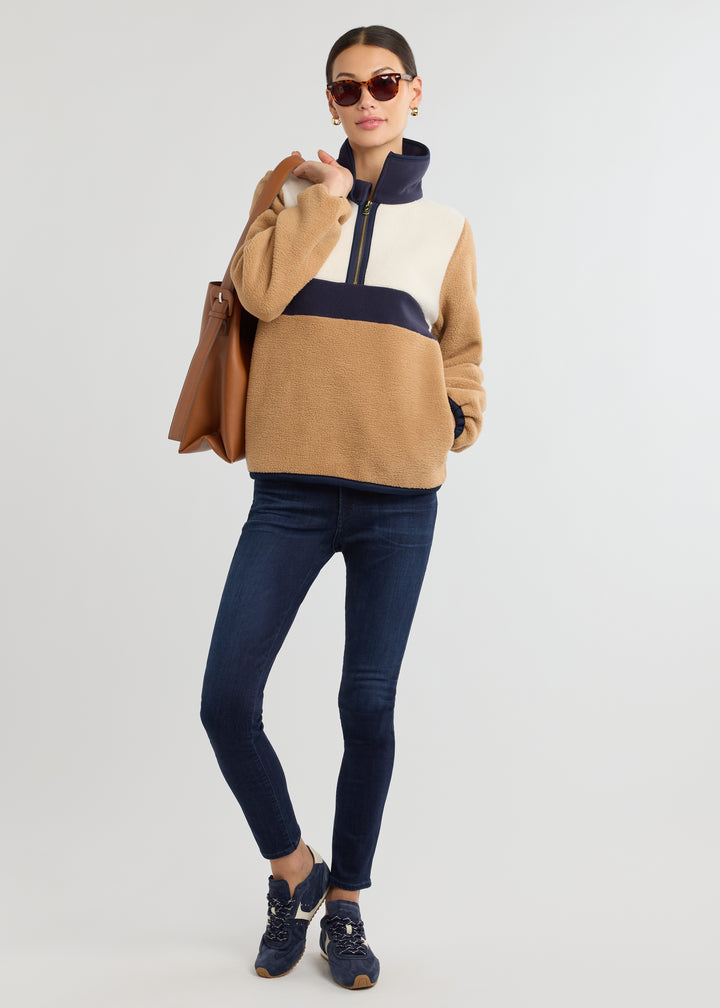 Ashby Polo in Sherpa Fleece (Camel Multi)