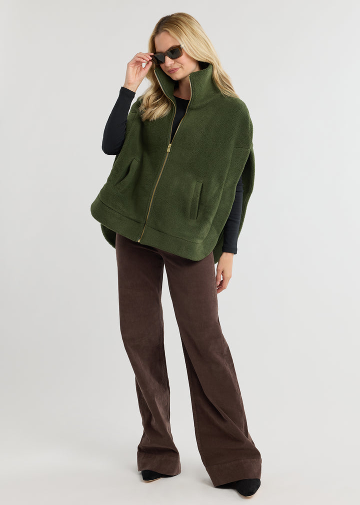 Ashford Poncho in Sherpa Fleece (Spruce)