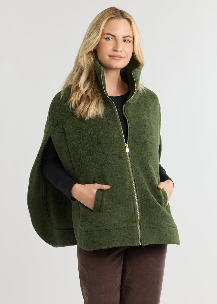 Ashford Poncho in Sherpa Fleece (Spruce)
