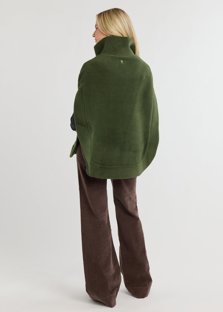 Ashford Poncho in Sherpa Fleece (Spruce)