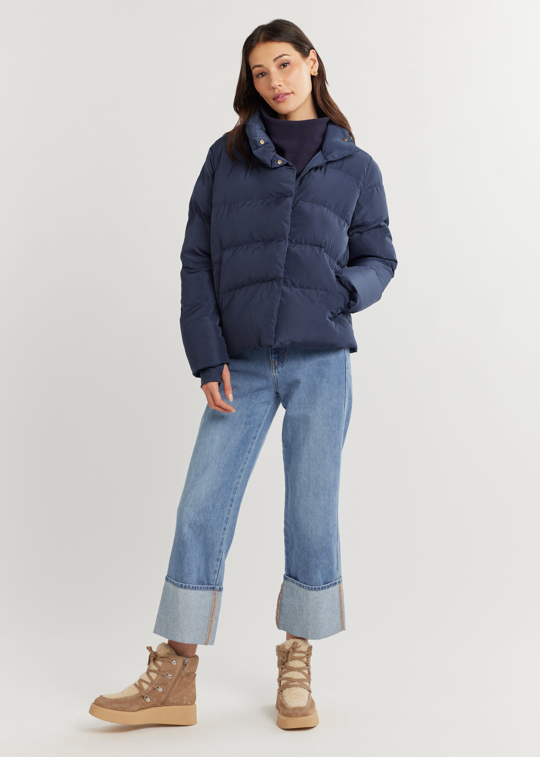 Astrid Puffer in Lustre Puff (Navy)