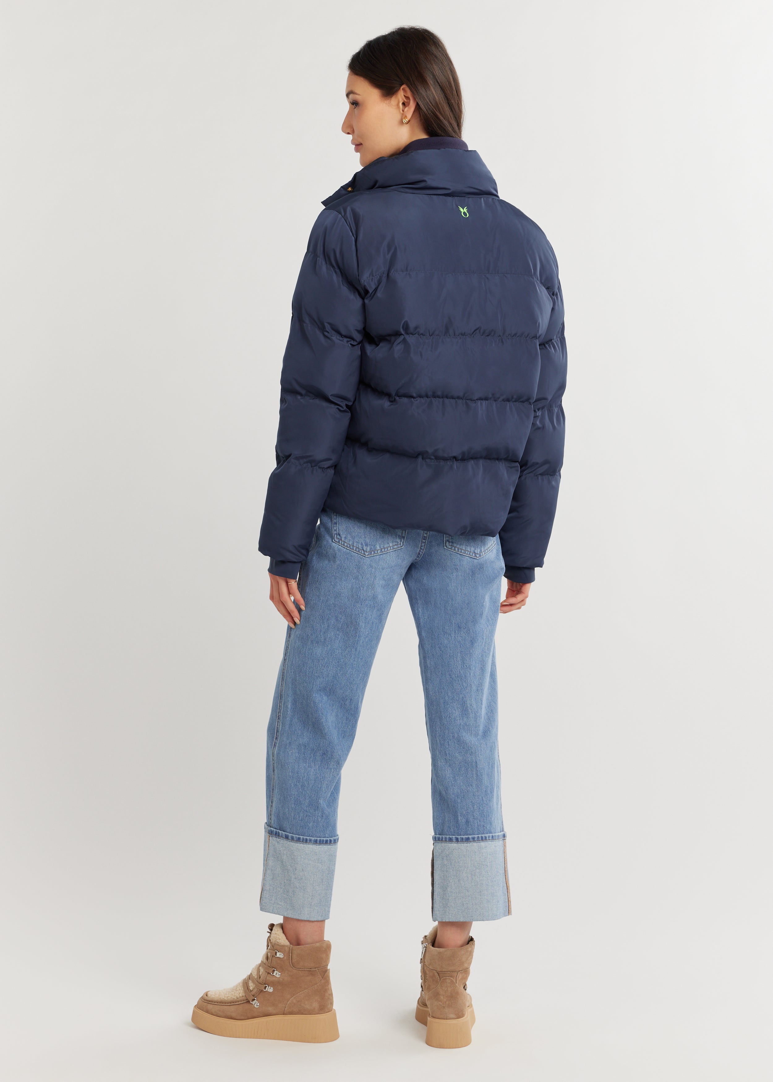 Astrid Puffer in Lustre Puff (Navy) – Dudley Stephens
