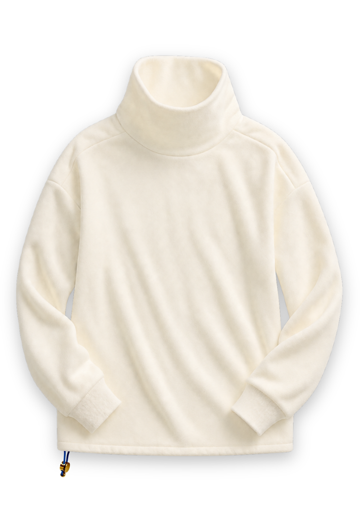 Andover Turtleneck in Vello Fleece (Cream)