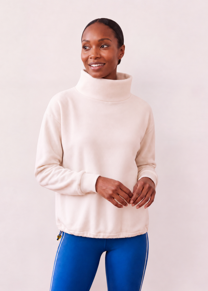 Andover Turtleneck in Vello Fleece (Cream)