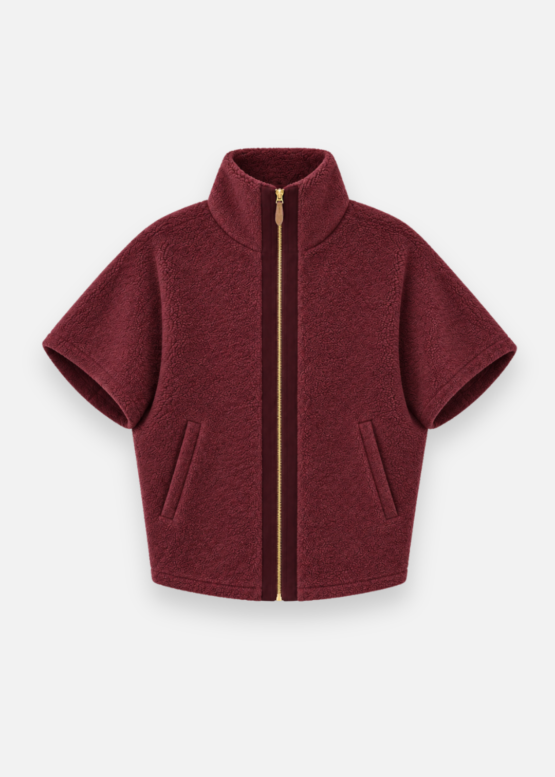 Arlington Poncho in Sherpa Fleece (Burgundy)