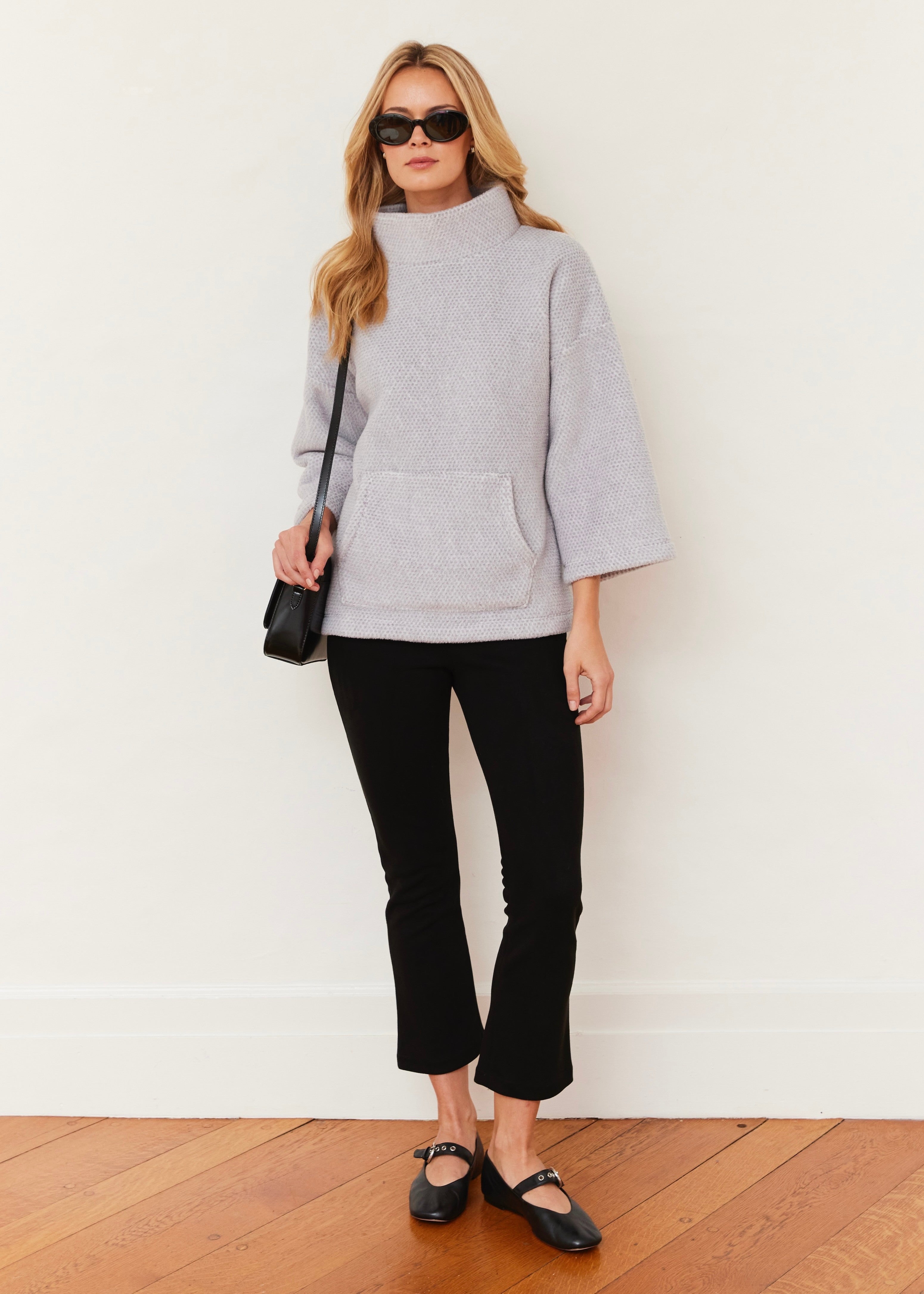 Avenue Poncho in Sherpa Fleece (Heather Grey) – Dudley Stephens