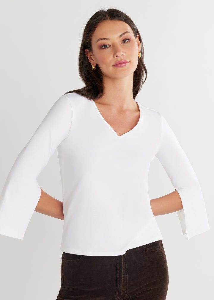 Bayberry Top in Repreve® Stretch (White)