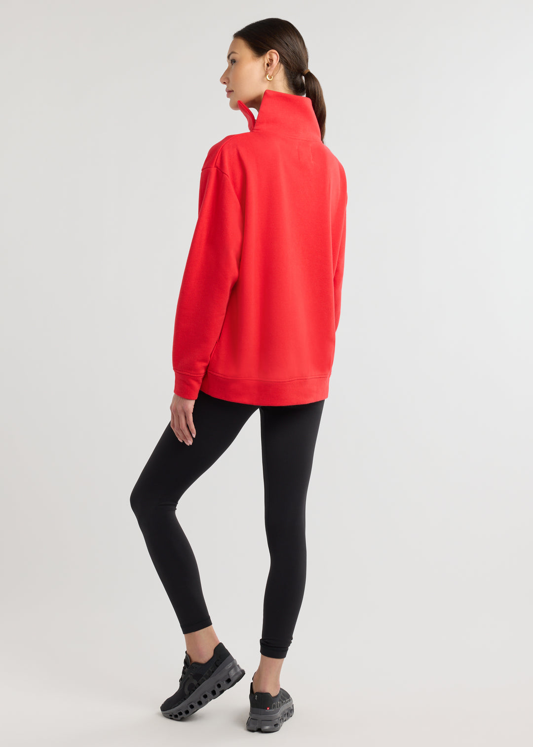 Blair Turtleneck in French Terry (Cherry Red)