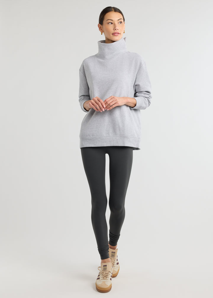 Blair Turtleneck in French Terry (Heather Grey)