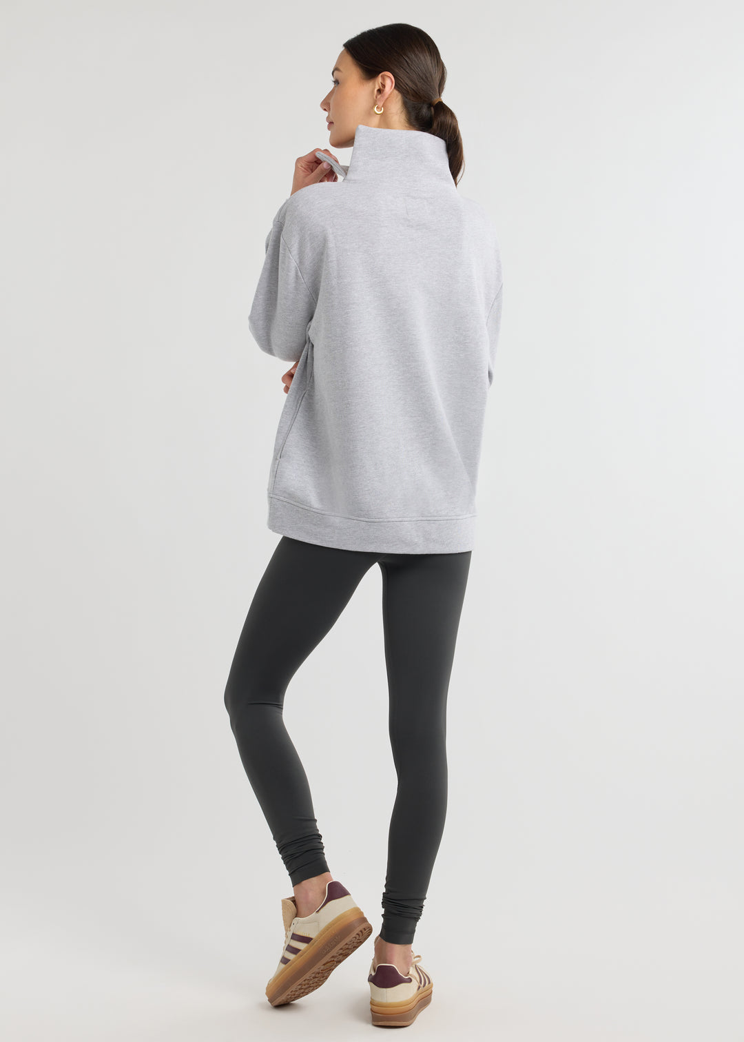 Blair Turtleneck in French Terry (Heather Grey)