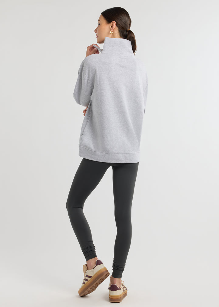 Blair Turtleneck in French Terry (Heather Grey)