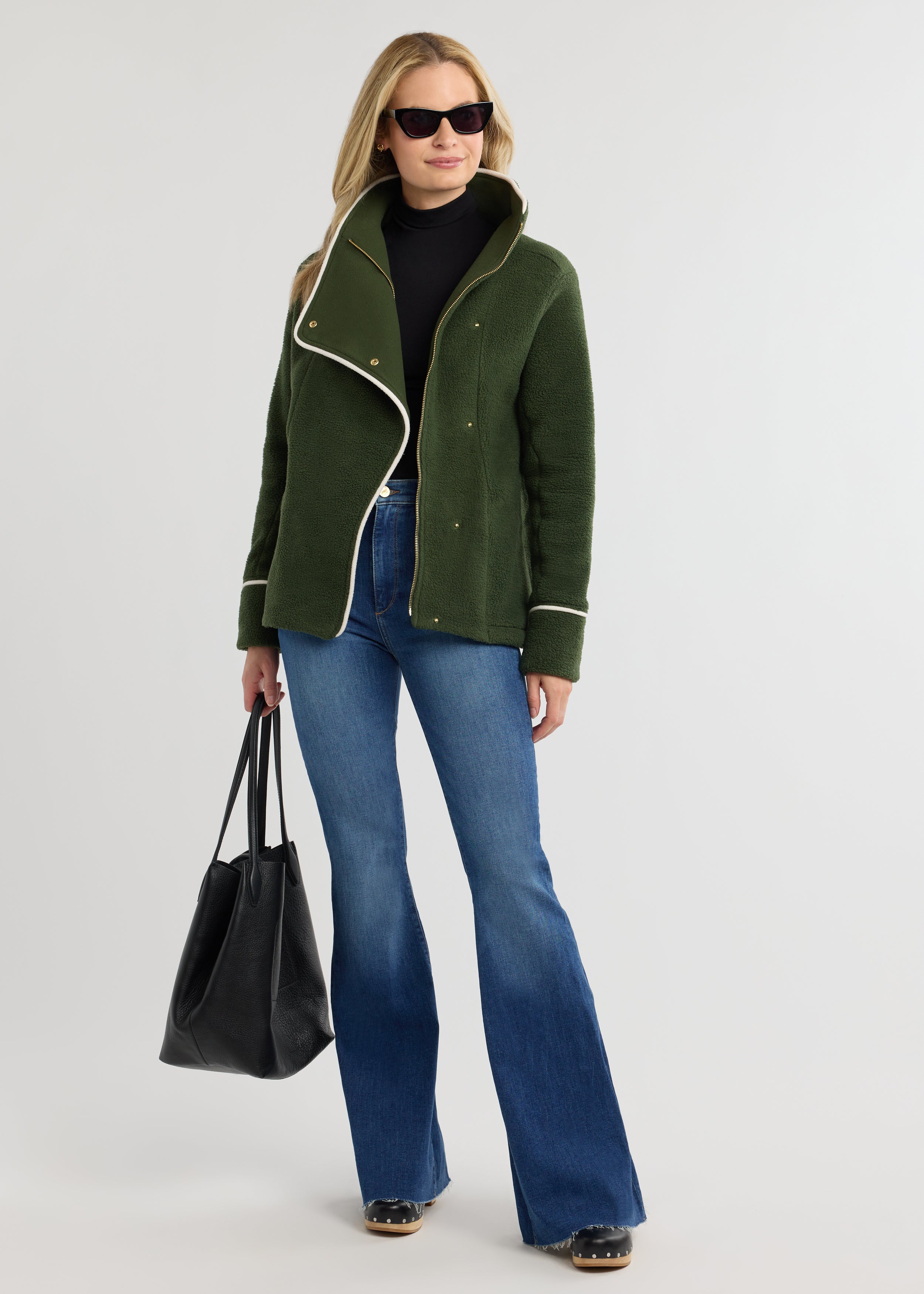 Blythe Jacket in Sherpa Fleece (Spruce) – Dudley Stephens