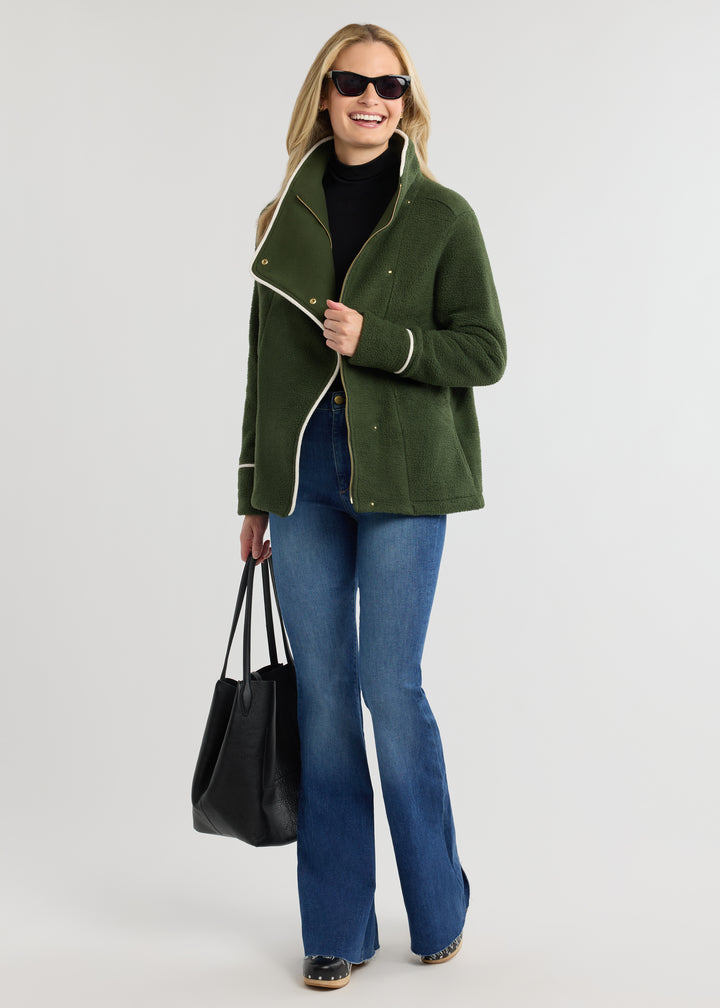 Blythe Jacket in Sherpa Fleece (Spruce)