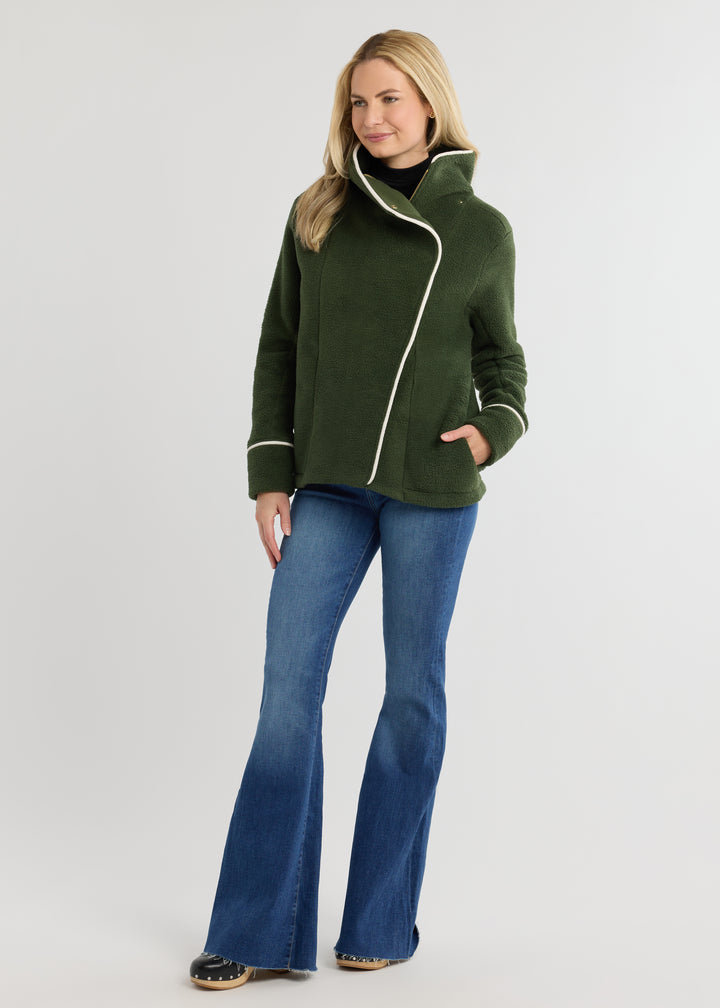 Blythe Jacket in Sherpa Fleece (Spruce)
