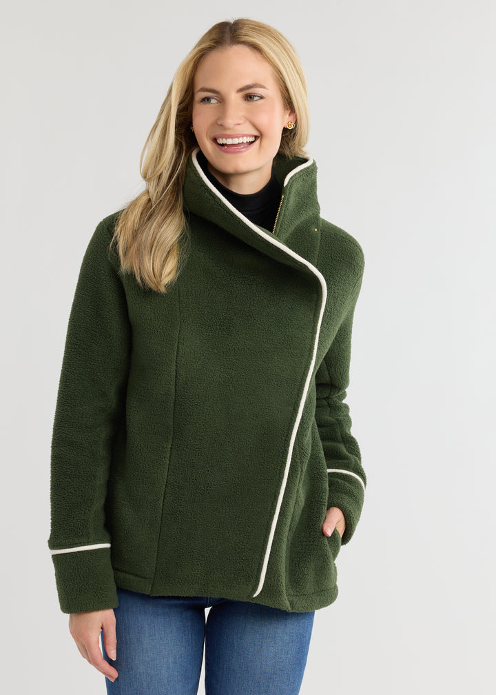 Blythe Jacket in Sherpa Fleece (Spruce)