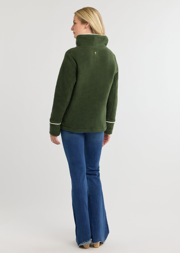 Blythe Jacket in Sherpa Fleece (Spruce)