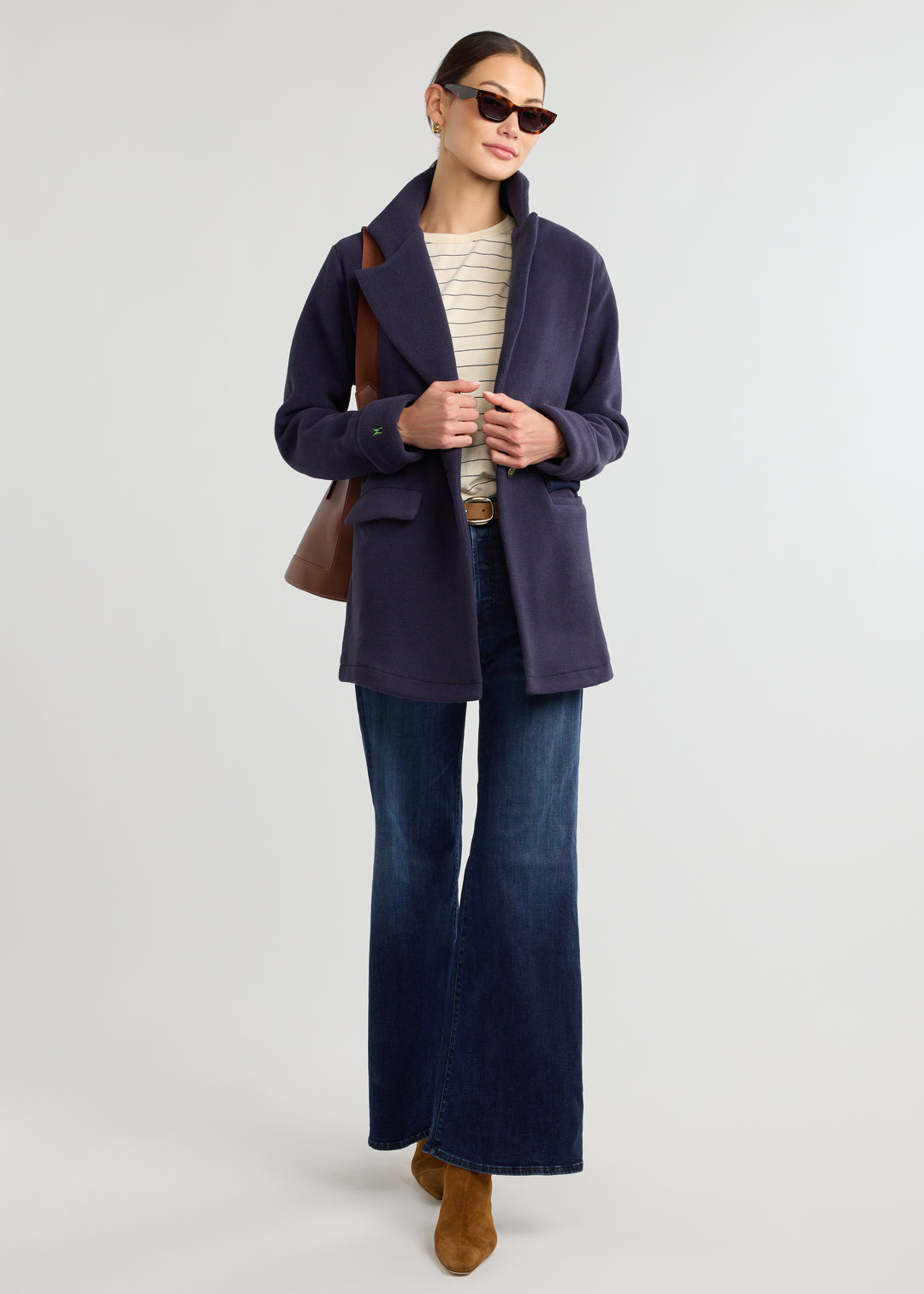 Bonnie Jacket in Double Layer Vello Fleece (Navy)
