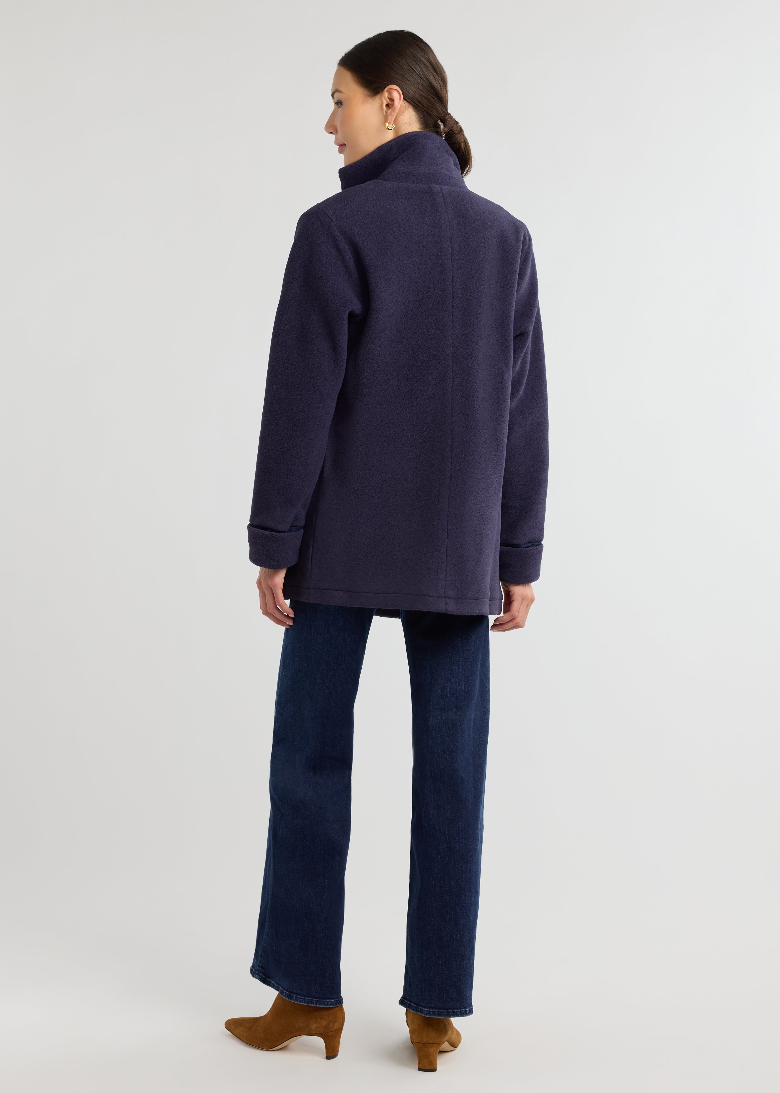 Bonnie Jacket in Double Layer Vello Fleece (Navy) – Dudley Stephens