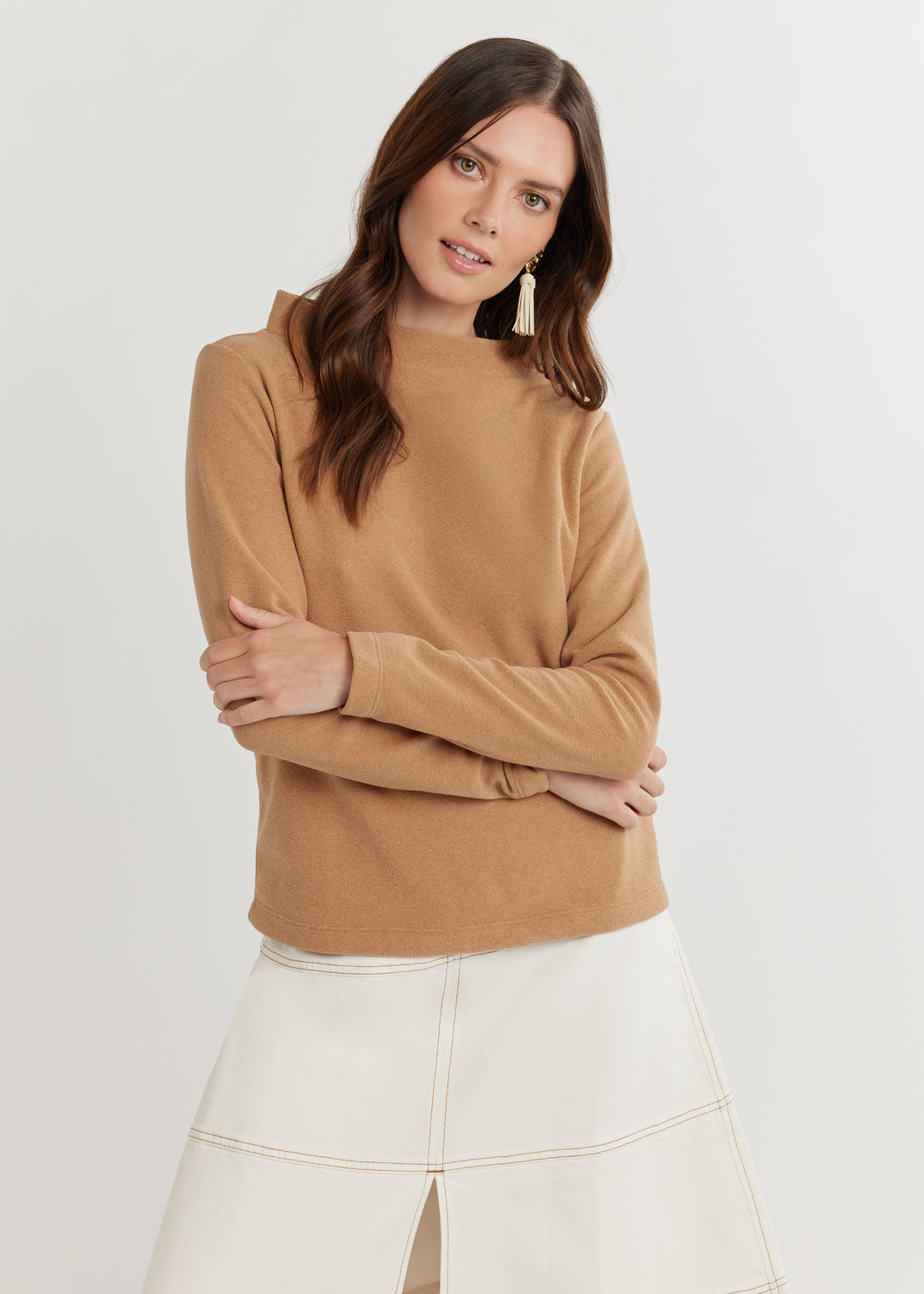 Brighton Boatneck in Terry Fleece (Camel)