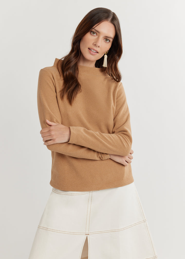 Brighton Boatneck in Terry Fleece (Camel)