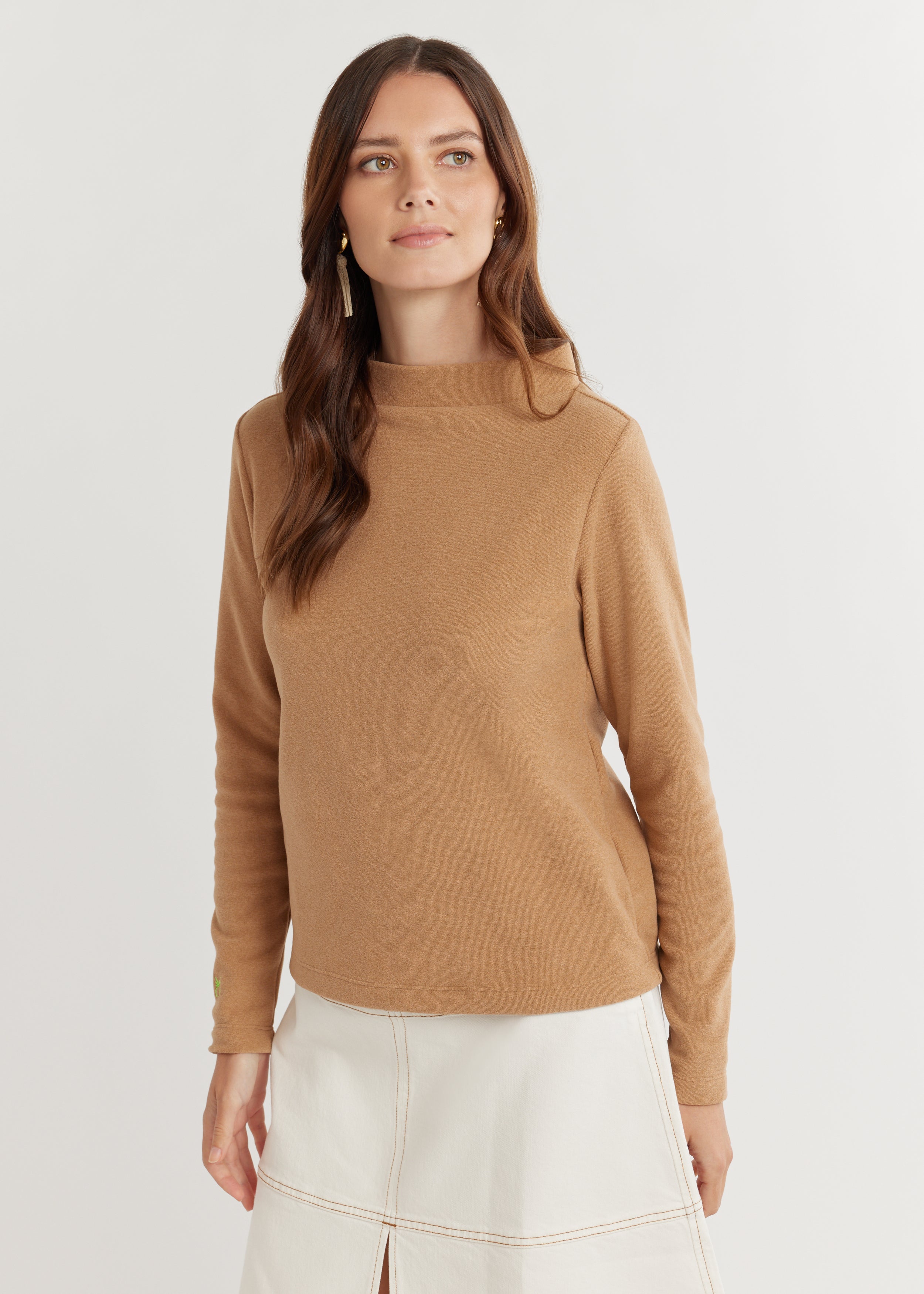 Brighton Boatneck in Terry Fleece (Camel) – Dudley Stephens