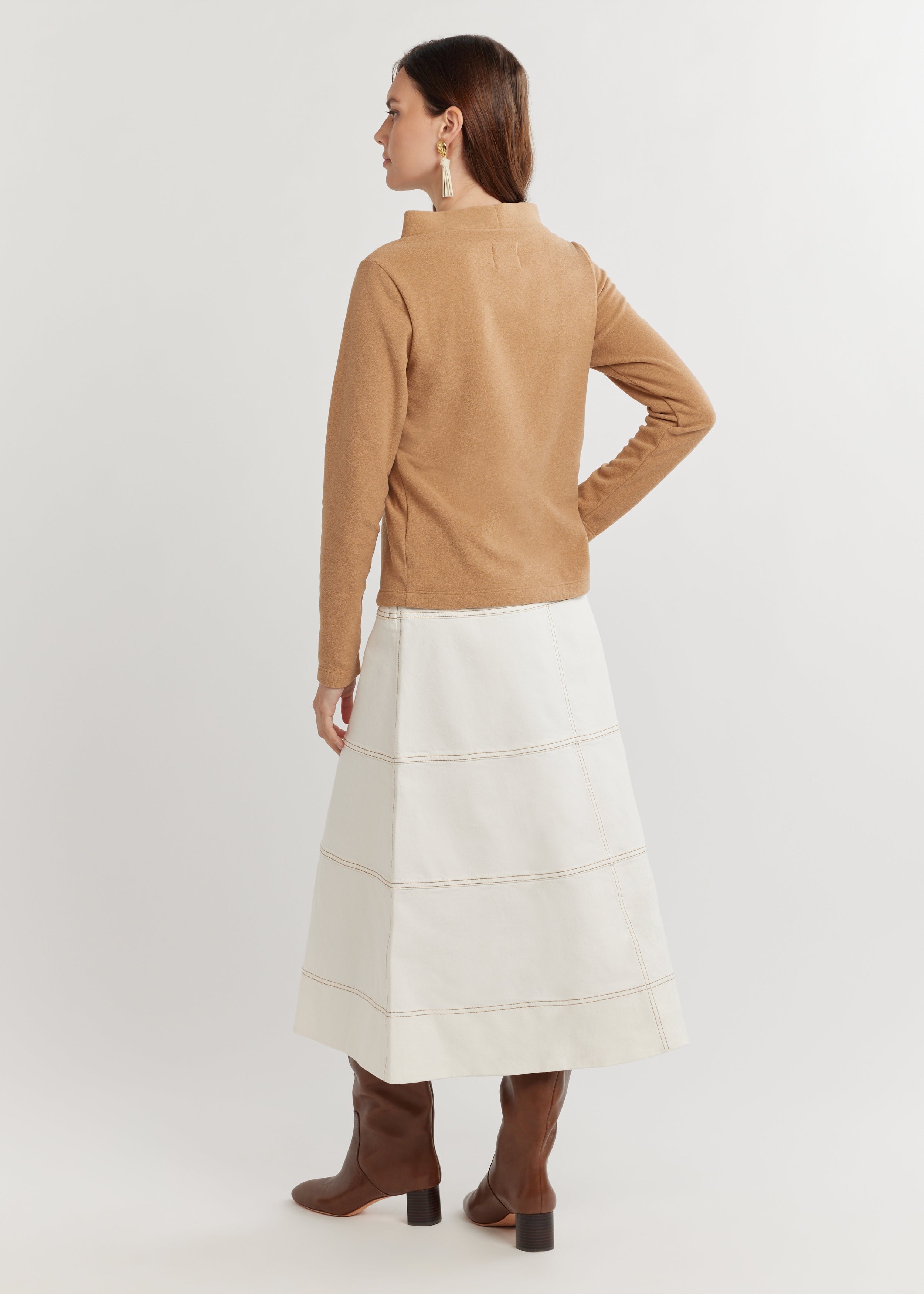 Brighton Boatneck in Terry Fleece (Camel) – Dudley Stephens