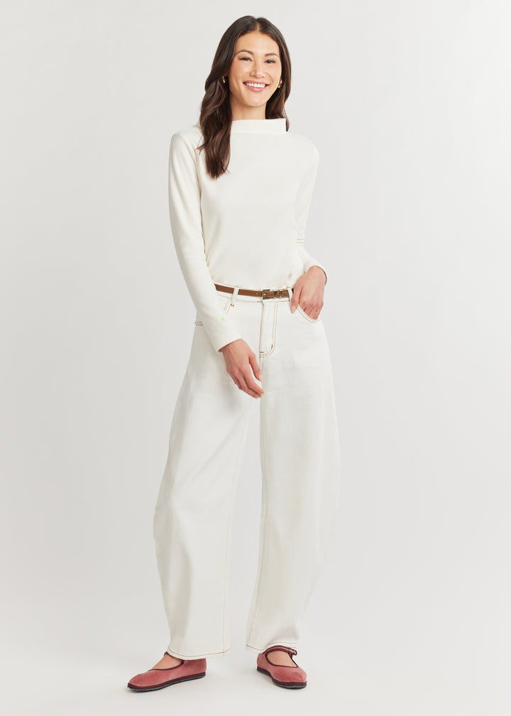 Brighton Boatneck in Terry Fleece (Cream)