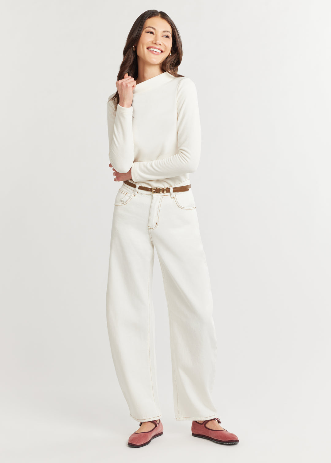 Brighton Boatneck in Terry Fleece (Cream)