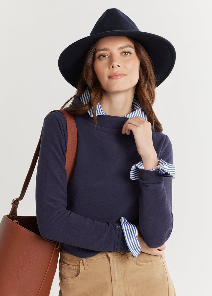 Brighton Boatneck in Terry Fleece (Navy)