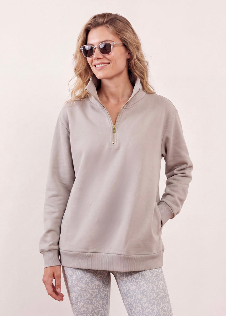 Bedford Pullover in Scuba Fleece (Chateau Grey)